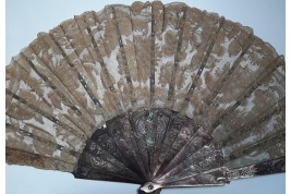 Flowers and gardening, fan circa 1880-1890