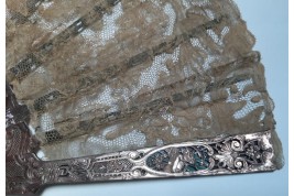 Flowers and gardening, fan circa 1880-1890