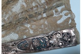 Flowers and gardening, fan circa 1880-1890