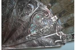 Flowers and gardening, fan circa 1880-1890