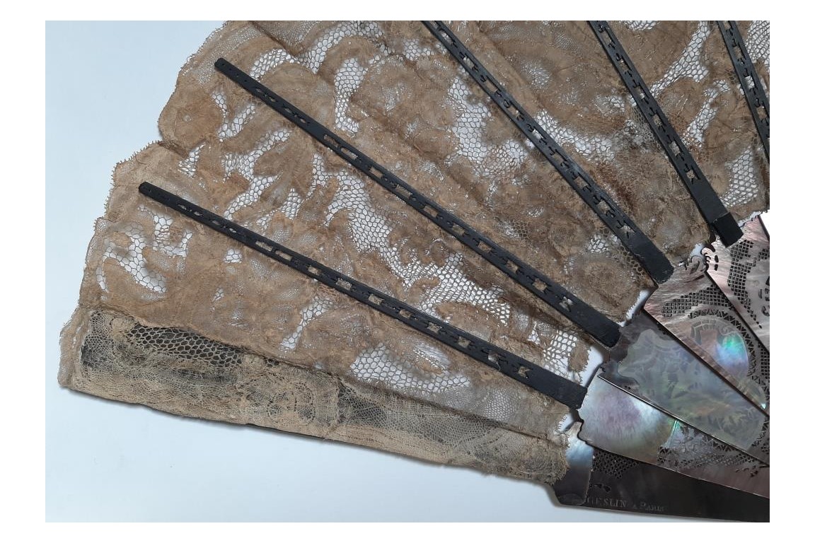 Flowers and gardening, fan circa 1880-1890