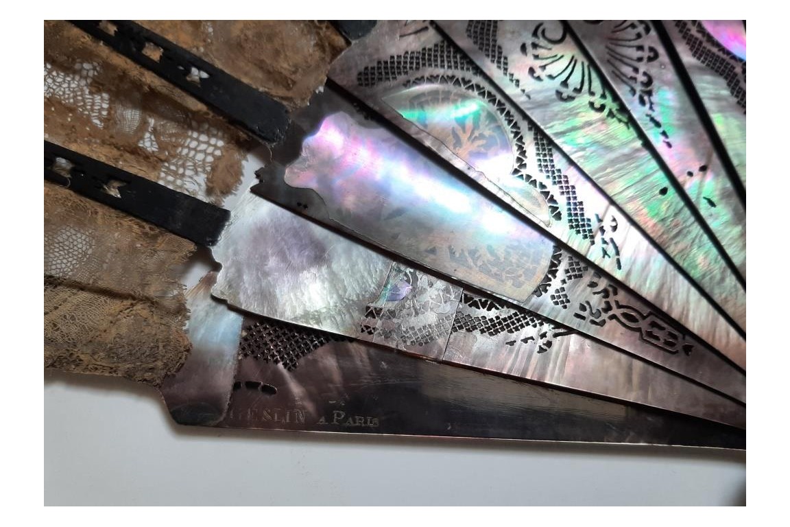 Flowers and gardening, fan circa 1880-1890