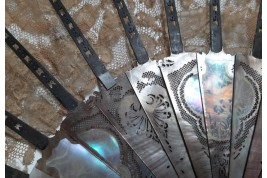 Flowers and gardening, fan circa 1880-1890