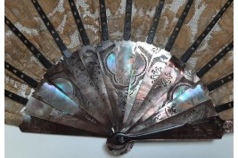 Flowers and gardening, fan circa 1880-1890