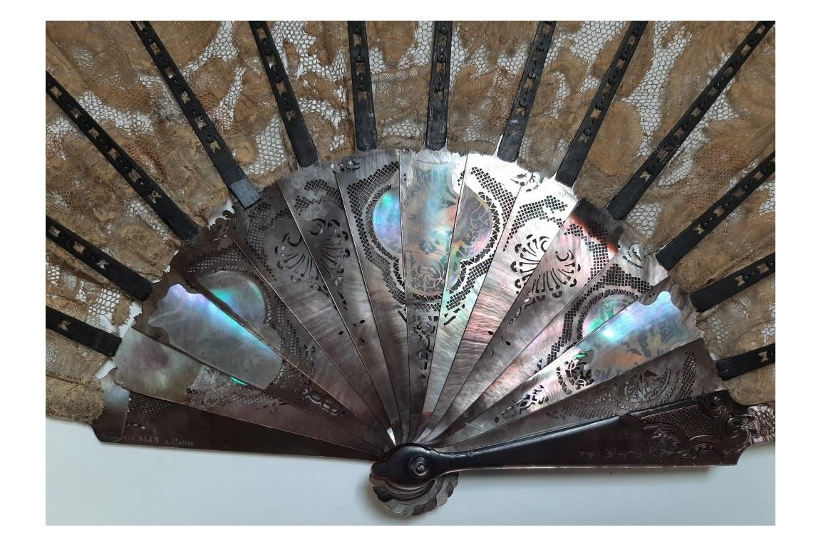 Flowers and gardening, fan circa 1880-1890
