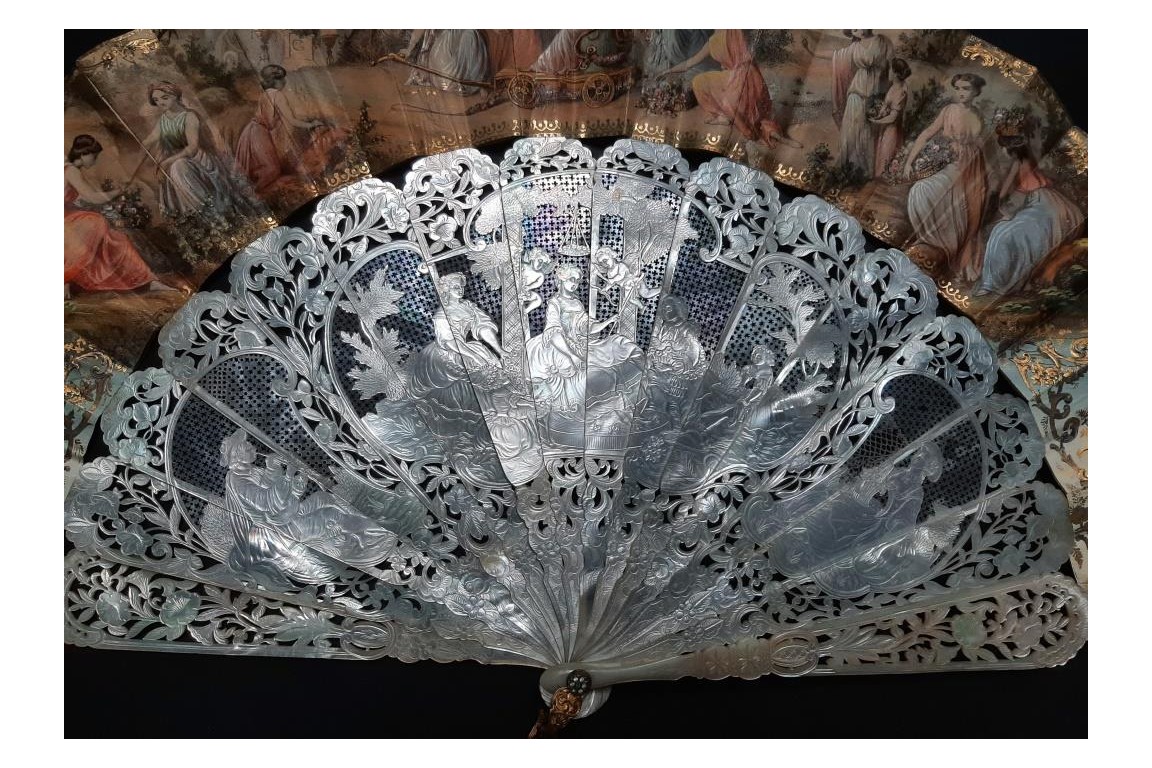 Ceres, goddess of the harvest. Fan circa 1860