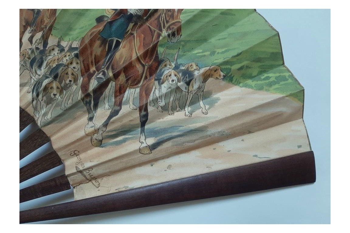 The 500th deer, Rallye Viel Anjou 1898. Commemorative huntingfan.