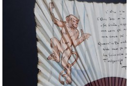 L'homme et le singe de Trilussa, éventail humoristique vers 1900-1915