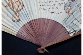 The man and the monkey by Trilussa, humorous fan circa 1900-1915