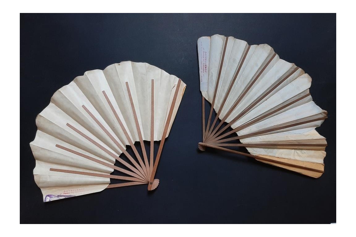 Pig and butterfly by Daudet, Duvelleroy fans circa 1900