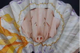 Cochon et papillon de Daudet, éventails Duvelleroy vers 1900