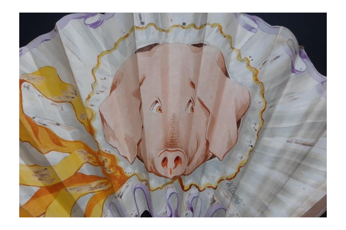 Cochon et papillon de Daudet, éventails Duvelleroy vers 1900