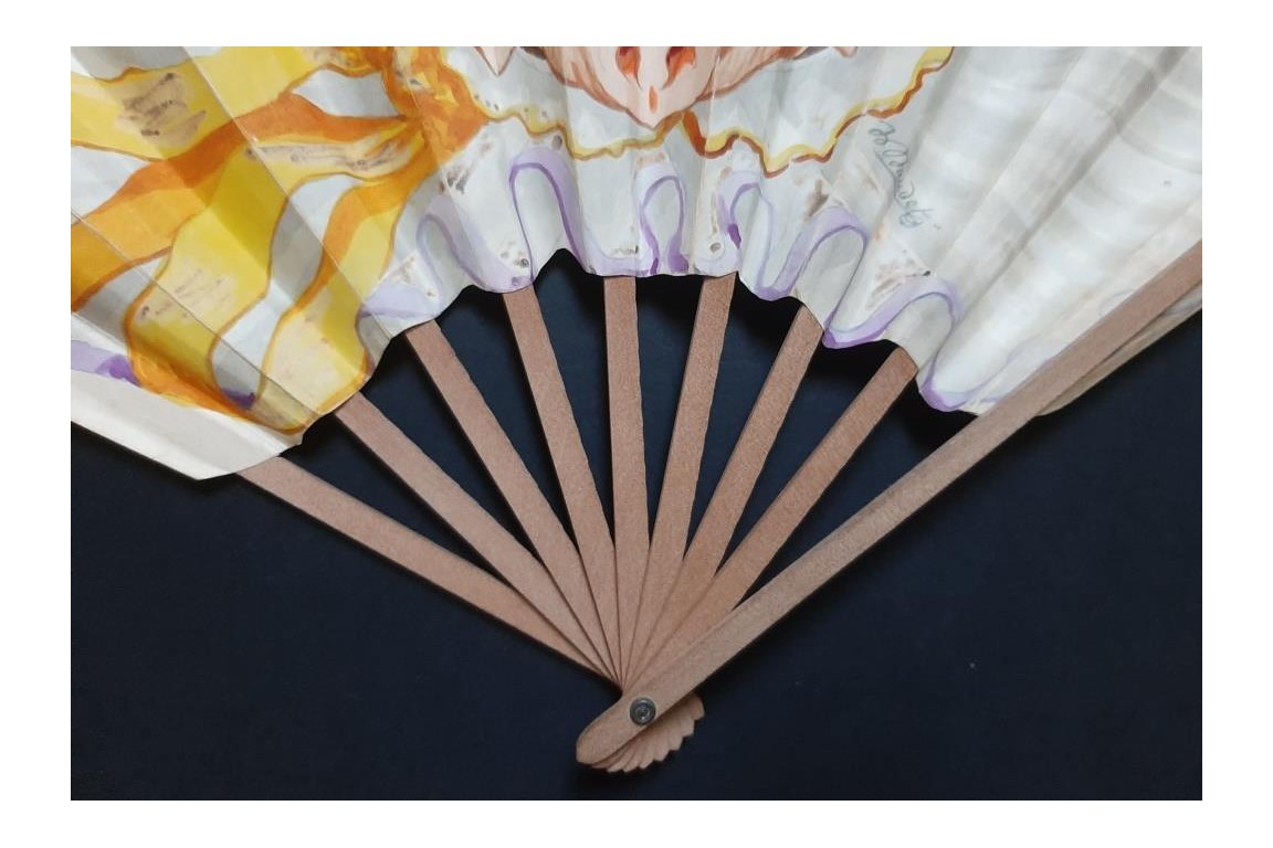 Pig and butterfly by Daudet, Duvelleroy fans circa 1900