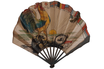 Le coq de la Victoire, éventail de la Grande Guerre, vers 1918