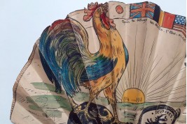 Le coq de la Victoire, éventail de la Grande Guerre, vers 1918