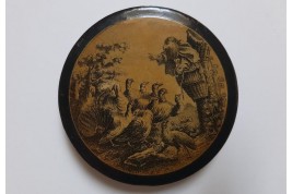 Singe et dindons d'après Peyrotte, tabatière XIXème siècle