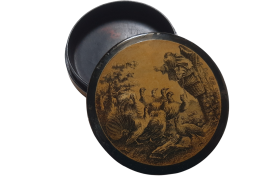 Monkey and turkeys after Peyrotte, 19th century snuffbox