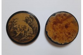 Singe et dindons d'après Peyrotte, tabatière XIXème siècle