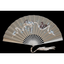 Cats with ribbon, fan circa 1880-90