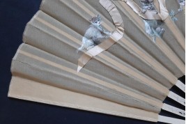 Cats with ribbon, fan circa 1880-90
