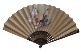 Musician cats, late 19th century fan