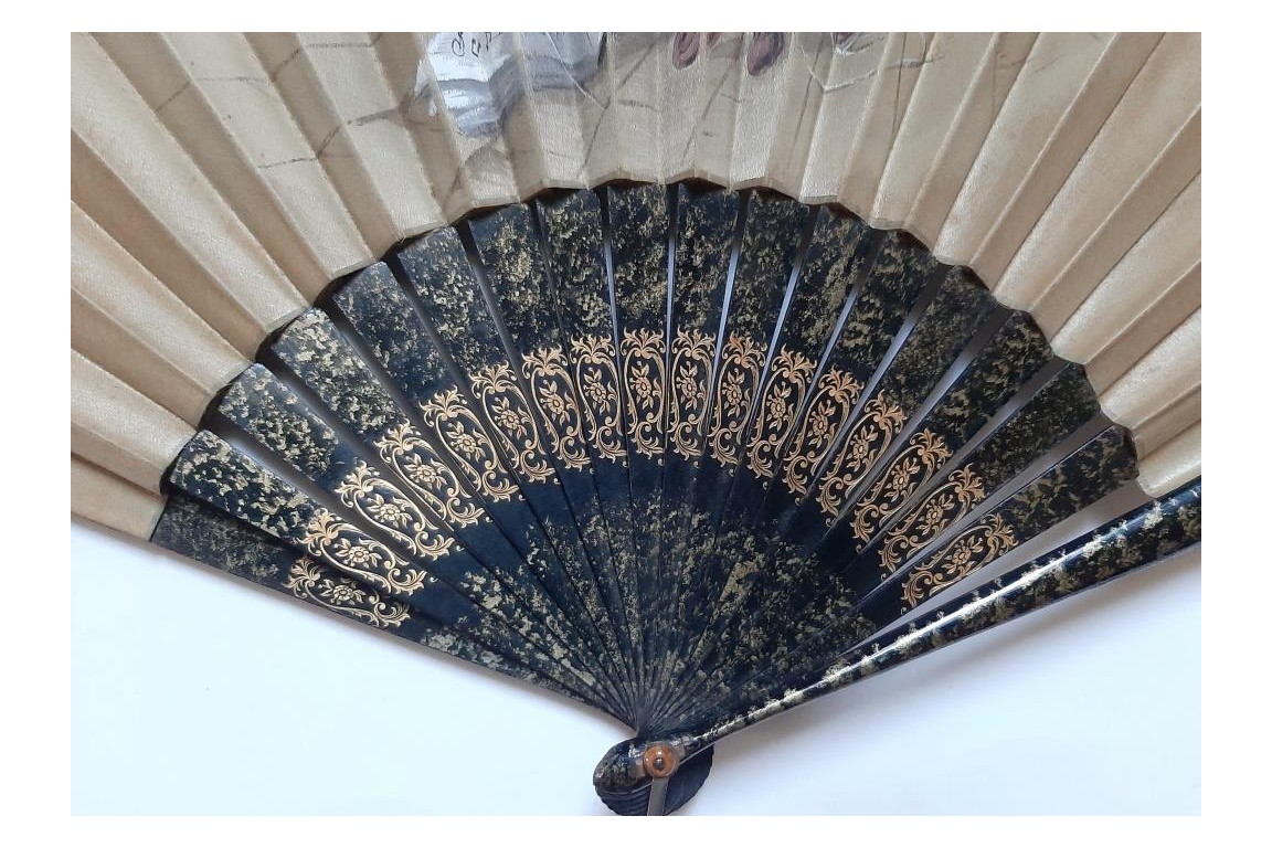 Musician cats, late 19th century fan