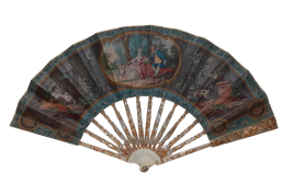 The dog, symbol of faithful love. 19th century pastiche fan