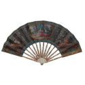 The dog, symbol of faithful love. 19th century pastiche fan