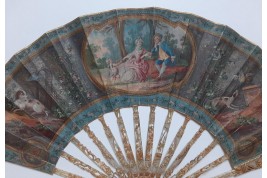 The dog, symbol of faithful love. 19th century pastiche fan