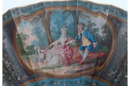 The dog, symbol of faithful love. 19th century pastiche fan