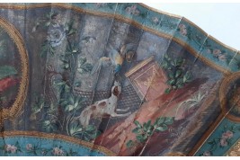 The dog, symbol of faithful love. 19th century pastiche fan