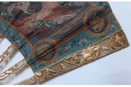 The dog, symbol of faithful love. 19th century pastiche fan