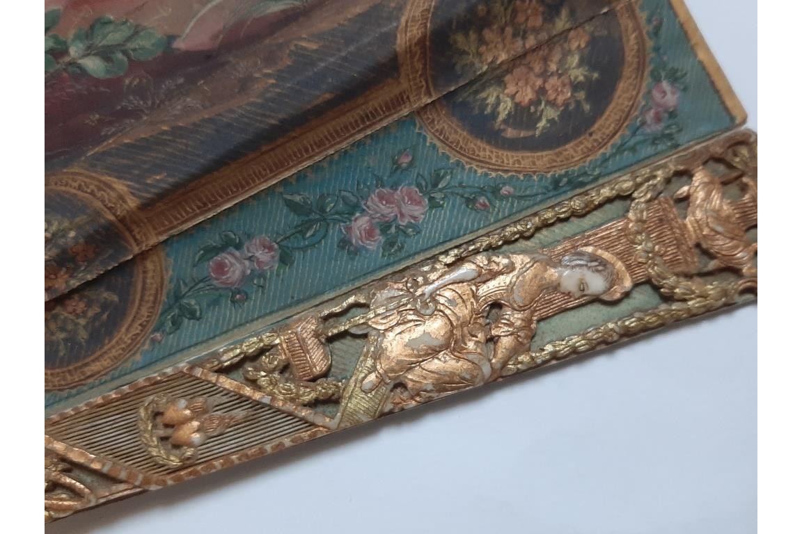 The dog, symbol of faithful love. 19th century pastiche fan