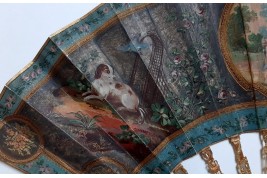 The dog, symbol of faithful love. 19th century pastiche fan