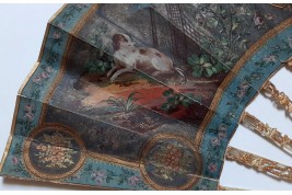 The dog, symbol of faithful love. 19th century pastiche fan