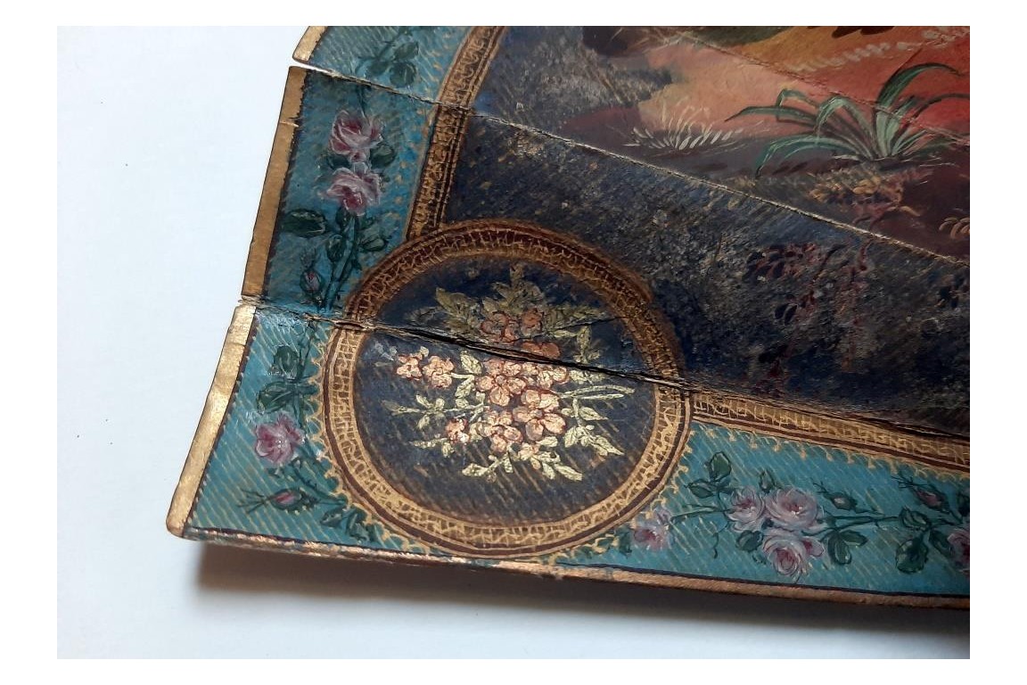 The dog, symbol of faithful love. 19th century pastiche fan