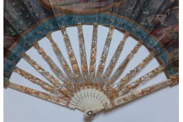 The dog, symbol of faithful love. 19th century pastiche fan