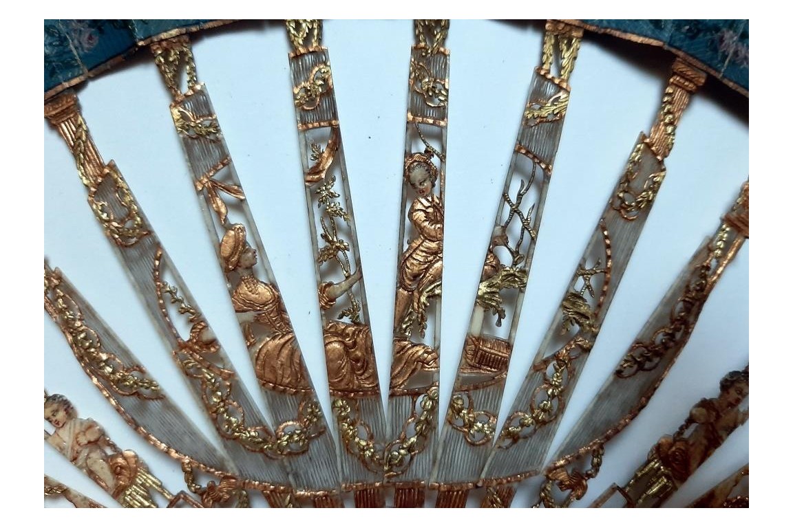 The dog, symbol of faithful love. 19th century pastiche fan