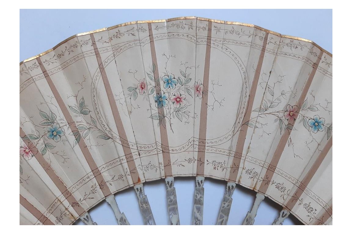 The dog, symbol of faithful love. 19th century pastiche fan