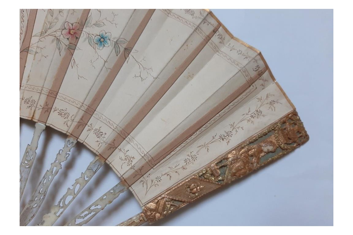 The dog, symbol of faithful love. 19th century pastiche fan