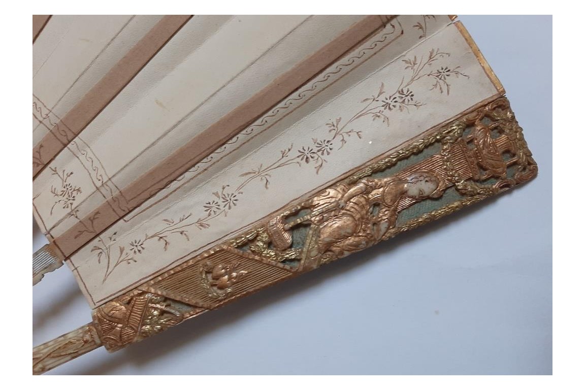The dog, symbol of faithful love. 19th century pastiche fan
