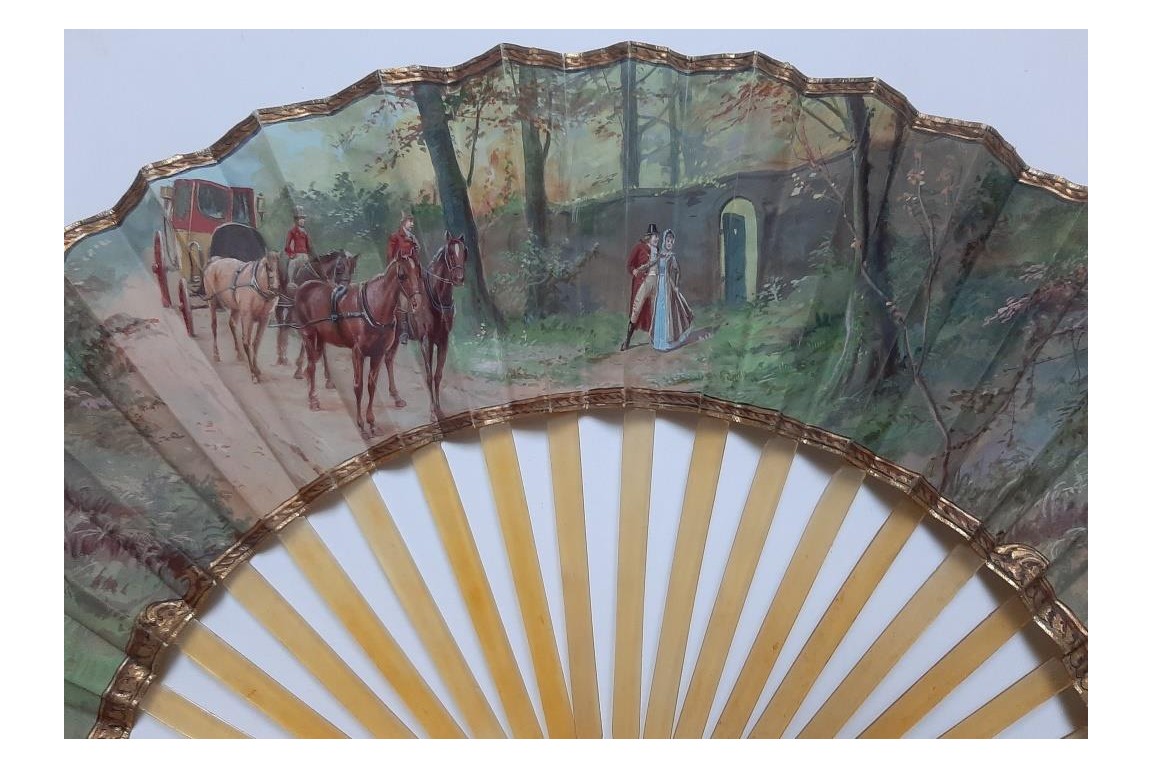 Trottez ! Éventail de Van Garden vers 1900-10