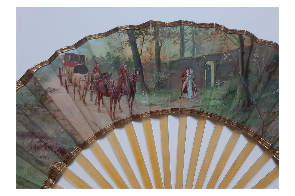 Trottez ! Éventail de Van Garden vers 1900-10