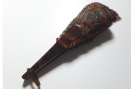 Small feather marquetry fan, early 20th century
