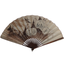 The pleasures of vacationing, late 19th century fan by Dubois-Souci