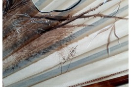 The pleasures of vacationing, late 19th century fan by Dubois-Souci