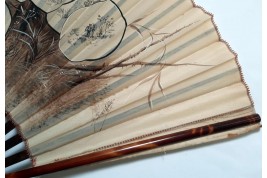 The pleasures of vacationing, late 19th century fan by Dubois-Souci