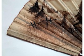The pleasures of vacationing, late 19th century fan by Dubois-Souci