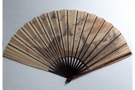 The pleasures of vacationing, late 19th century fan by Dubois-Souci