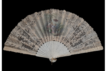 Chinese bird, late 19th century fan